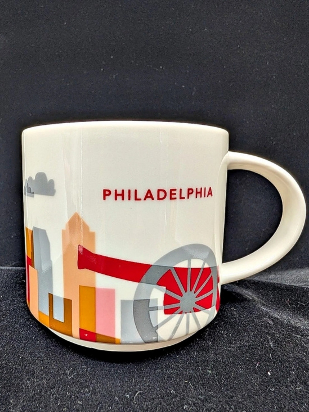 Starbucks You Are Here Philadelphia Ceramic Mug, White & Red, Pennsylvania 2013